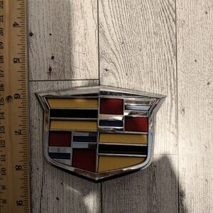 Cadillac Car Emblem - Silver, Red, Yellow
